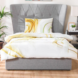 Danube Home 2-Piece Shoreline Gingham Comforter 100% Cotton Bedding Set With Pillow Cover For Bedroom, Single, Grey
