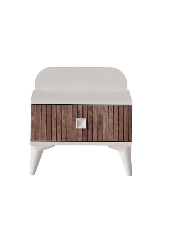 

Danube Home Golf 1 Drawer Night Stand Multifunctional Bedside Table, Walnut/Cream