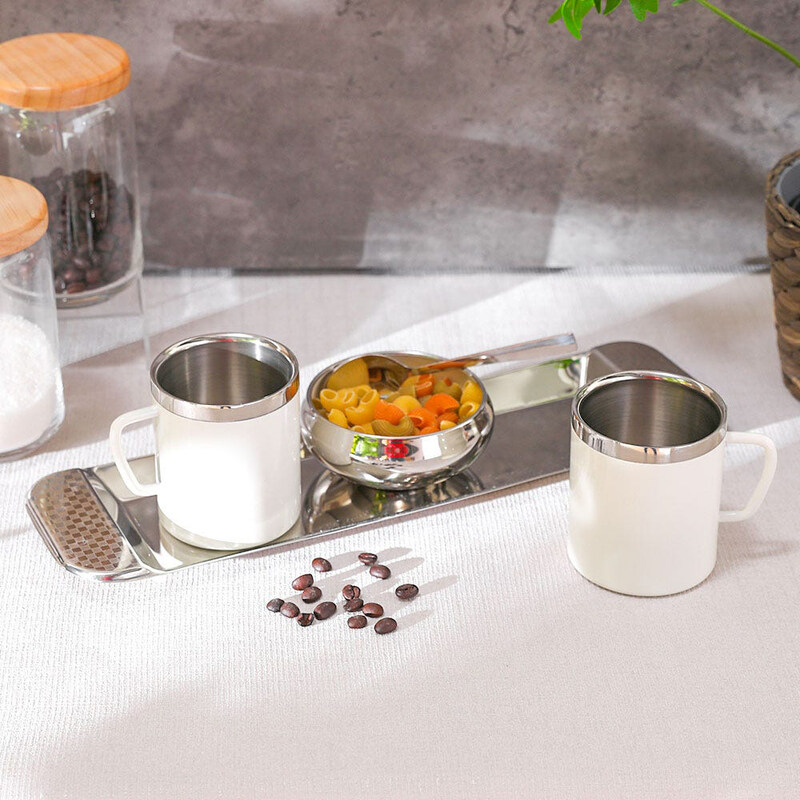 

Danube Home 4-Piece Celina Stainless Steel Coffee with Cookies Set, Ivory