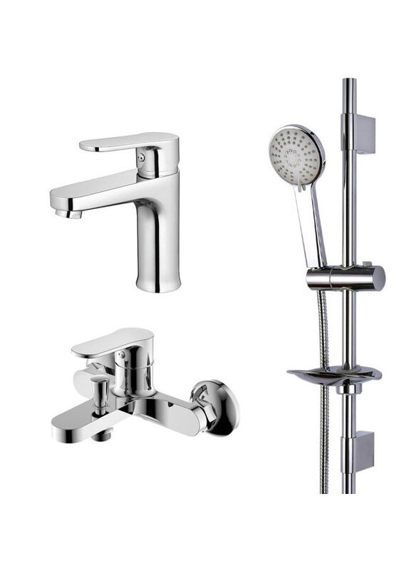 

Danube Home 3-Piece Fira Collection Basin & Shower Mixer with Shower Kit, Multicolour