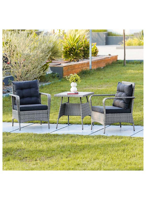 

Danube Home Rosa 3-Piece Bistro Set, Grey