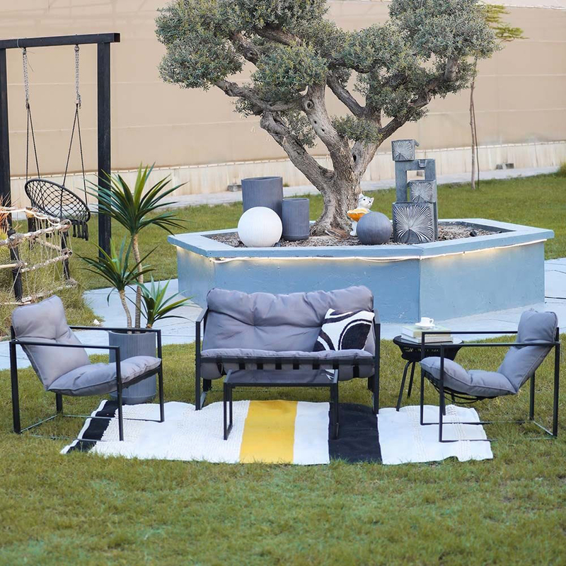 Danube Home Terry 4-Seater Outdoor Sofa Set, 4 Pieces, Grey