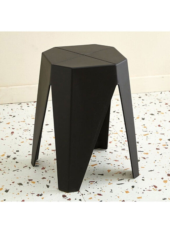 

Danube Home Bolmen Light Weight Single Backless Chair PP Material Modern Design 1 Seater Chair, Black