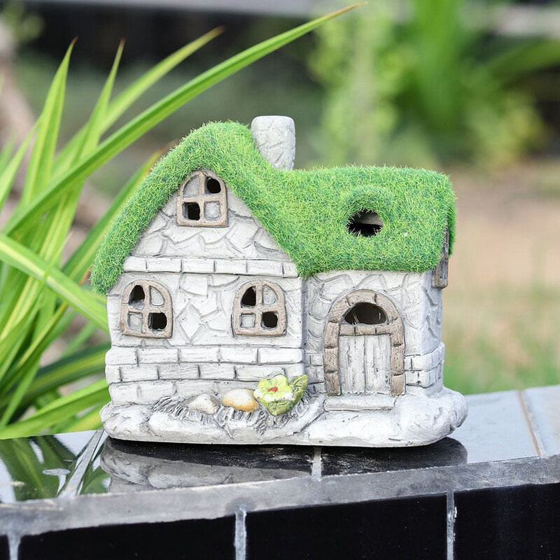 Danube Home Small House Decor With Solar & Timer for Garden Ornaments Decor, Multicolour