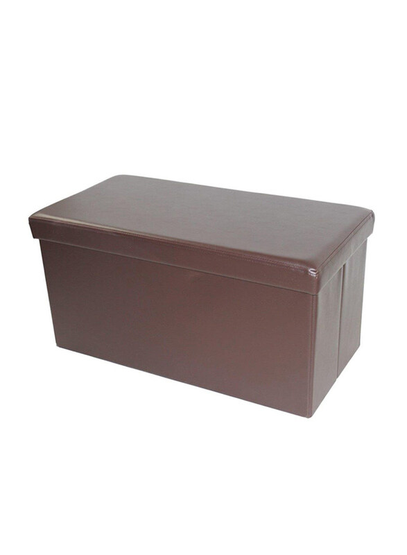 

Danube Home PVC Folding Storage Ottoman, Brown