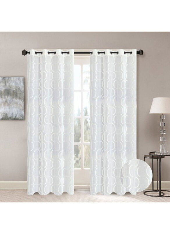 

Danube Home Meadow Sheer Curtains, 2 Pieces, White
