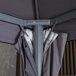 Danube Home Roma Gazebo Aluminum Frame with Polyester Roof, Grey