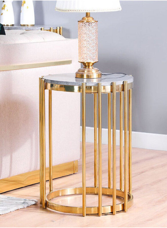 

Danube Home Armadillo Modern Design Multifunctional End Table, Gold