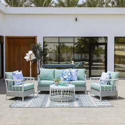 Danube Home Marissa 5-Seater Outdoor Sofa Set, 4 Pieces, Green