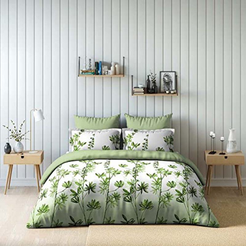 

Danube Home 4-Piece Green Serene Digital Printed King Comforter Set, GS009, Green