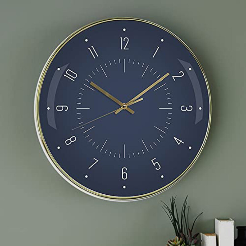

Danube Home Stolpa Step Movement Wall Clock, Blue