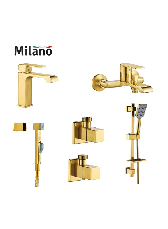 Danube Home Milano Power Collection Complete Set, Matte Gold