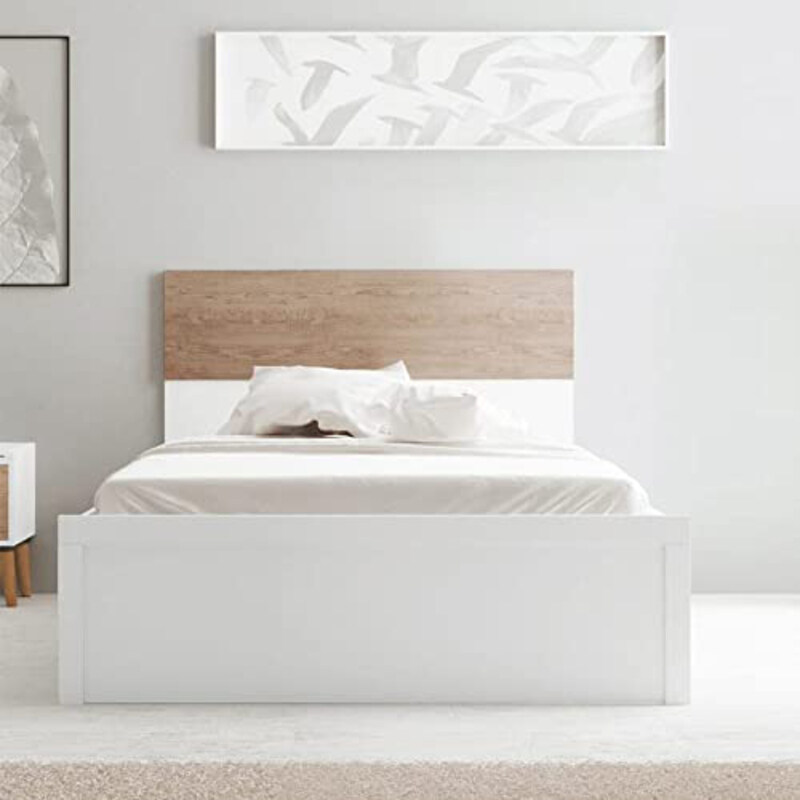 

Danube Home Aurora Single Bed, White/Natural Oak
