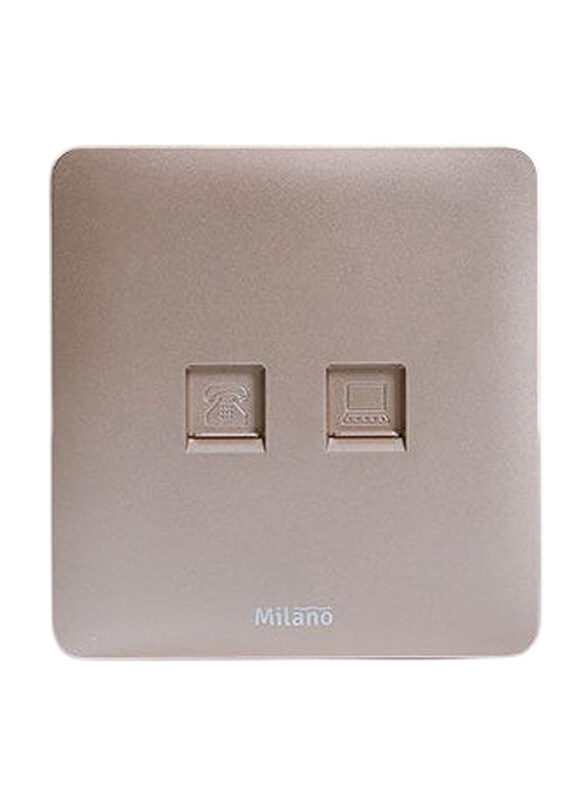 

Danube Home Milano Telephone & Computer Socket, Gold