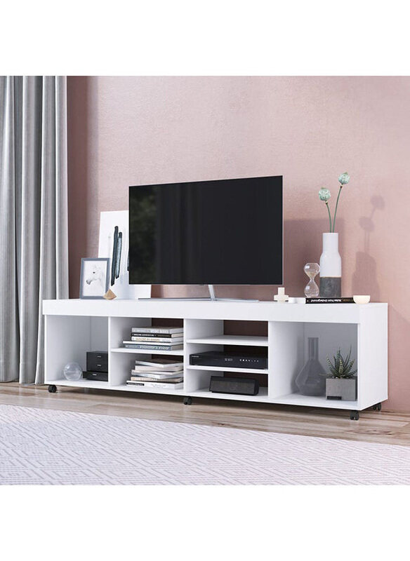 

Danube Home Swellow 50 Inch TV Entertainment Modern Design Wall Unit Furniture TV Stand for Living Room Bedroom, White