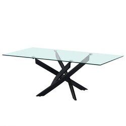 Danube Home Leonardo Coffee Table, Glass/Powder Coated Black