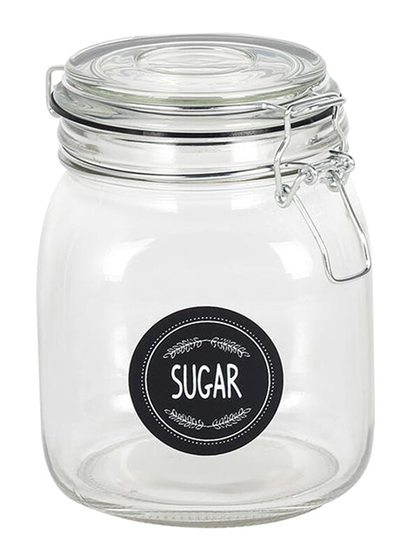 

Danube Home Adrian Glass & Metal Storage Jar, 1000ml, Clear