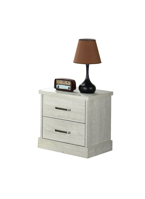 

Danube Home Zirco 2 Drawer Night Stand Multifunctional Bedside Table, White Oak