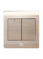 Danube Home Milano 16A 2 Gang 2 Way Switch, Gold