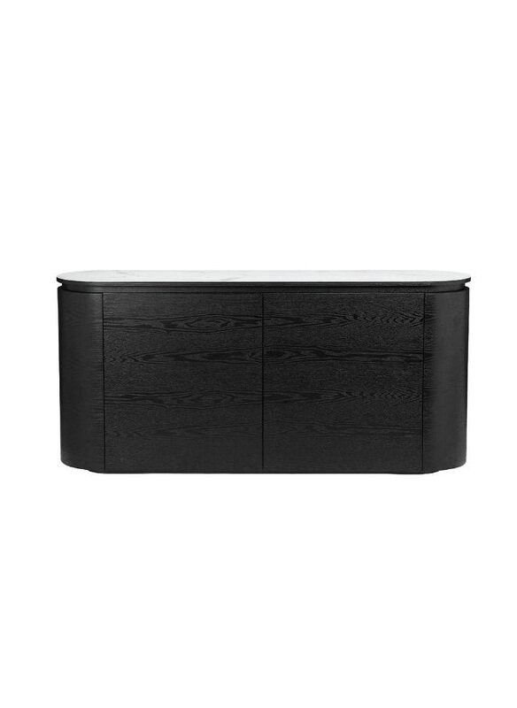 

Danube Home Luceris Strong & Sturdy Buffet Cabinet, White/Walnut Veneer