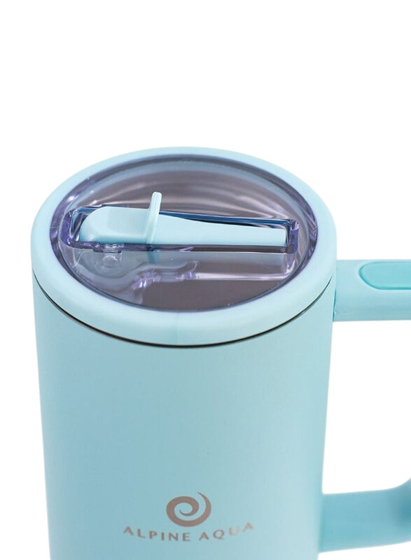 

Danube Home 1200ml Alpine Aqua Quencher Stainless Steel Vacuum Insulated Tumbler with Lid and Straw, Blue