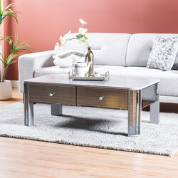Danube Home Space Saving Rectangular Danaya Coffee Table, Champagne/Grey