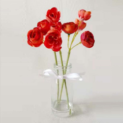 Danube Home Artificial Plants with Glass Pot, LV-CF018, Red