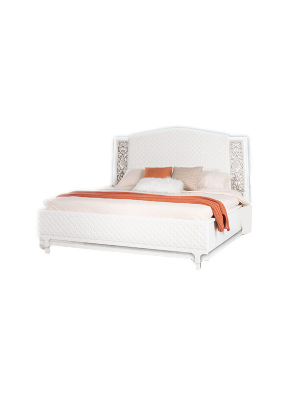 

Danube Home Adelle King Bed, White/Silver