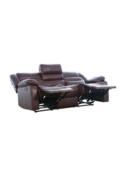 Danube Home Allende 3 Seater Fabric Motion Recliner, Brown