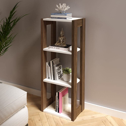 Danube Home Cairo Display Cabinet, Walnut/White