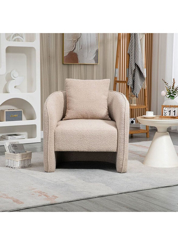 

Danube Home Vinci One Seater Fabric Accent Modern Design One Seat Sofa, Beige