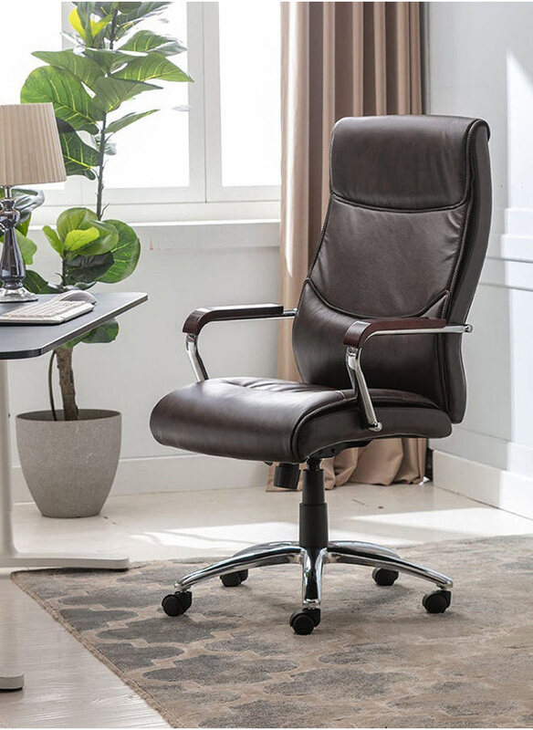

Danube Home Boss Swivel High Back Adjustable Executive Office Chair, Dark Brown