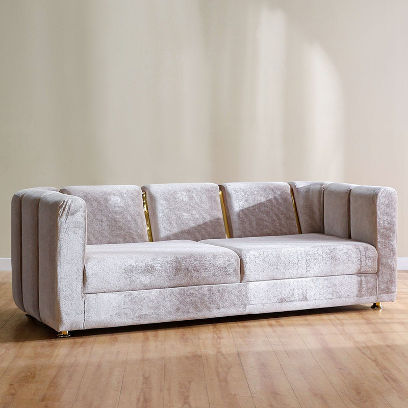 Danube Home Buket 3 Seater Fabric Sofa, Beige