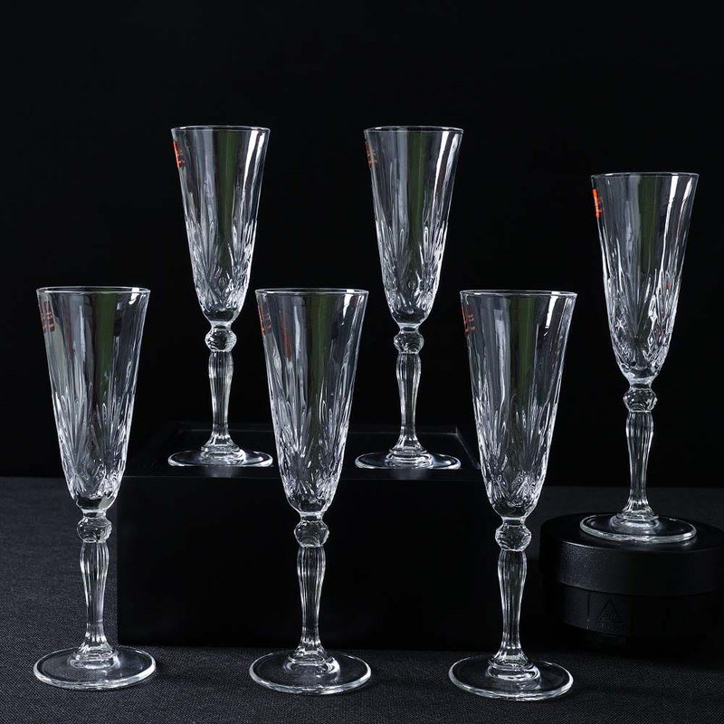 Danube Home 160ml 6-Piece Rcr Melodia Flute Crystal Glass Set, White