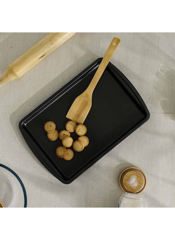 

Danube Home 0.6mm Bake Me Happy Carbon Steel Cookie Sheet, Black