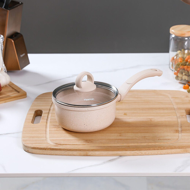 

Danube Home 16cm Smoky Marble Coating Sauce Pan, 15023, Cream