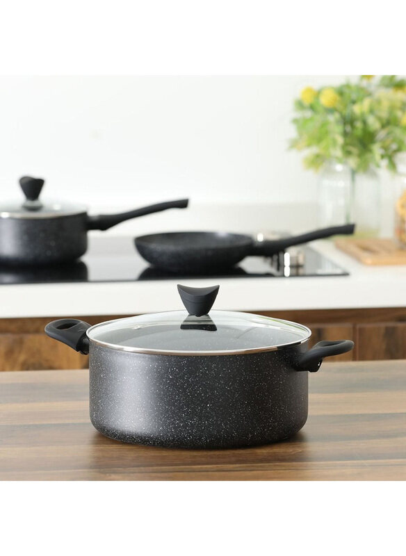 

Danube Home 28cm Essential Casserole with Lid, Black