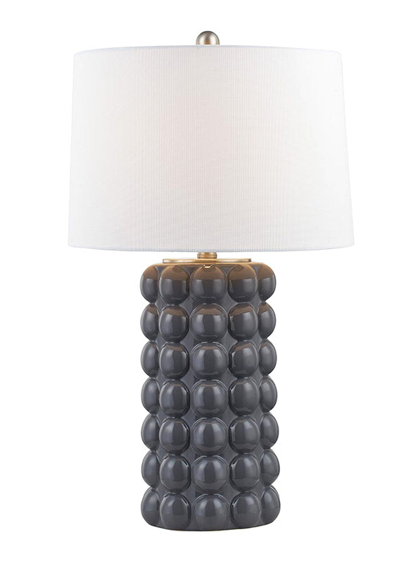 

Danube Home Jonathan Ceramic Table Lamp & Linen Shade, Grey