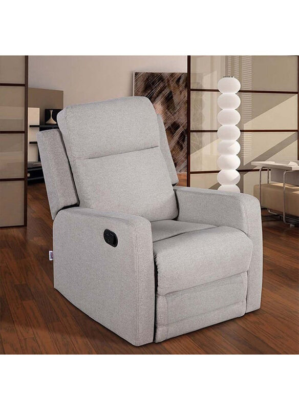 

Danube Home Solana 1 Seater Fabric Recliner with Swivel Relaxing Chair, Grey