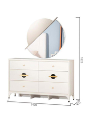 Danube Home Aloha Dresser With Mirror, White