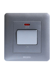 Danube Home Milano 20A Double Pole Switch with Neon Light Indicator, Silver