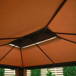 Danube Home New Roma Aluminium Gazebo, Beige/Brown