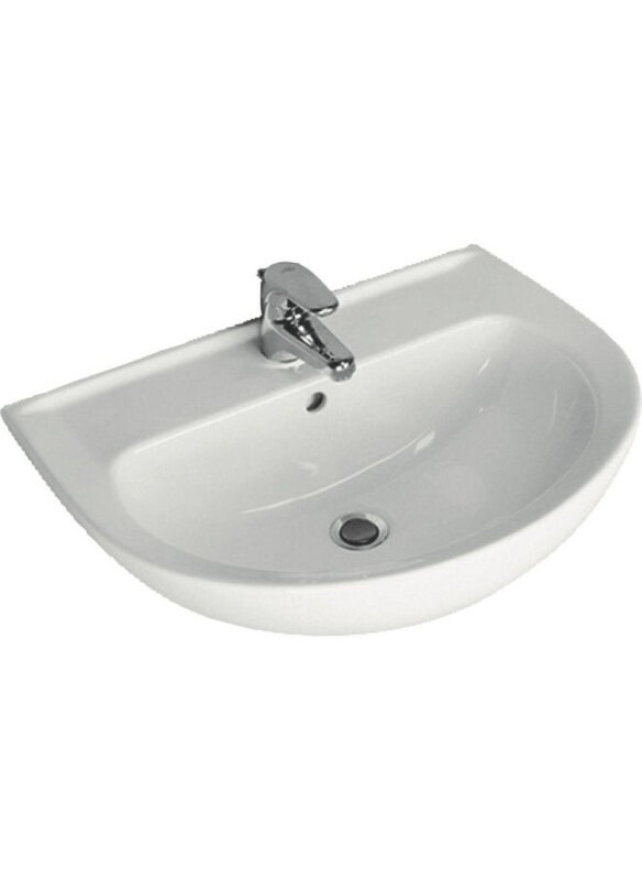 

Danube Home Ecco Wash Basin With Semi Pedestal Large, White