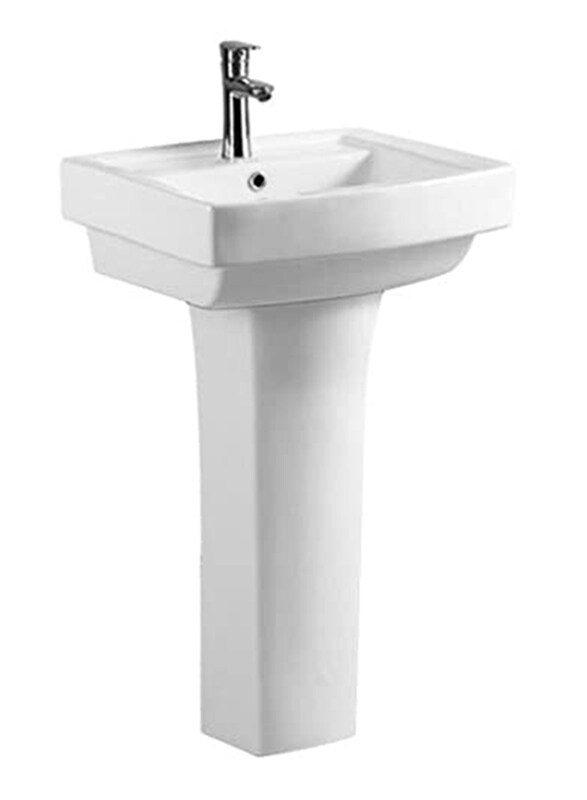 

Danube Home Milano Atlantis Ceramic Wash Basin/Pedestal, White