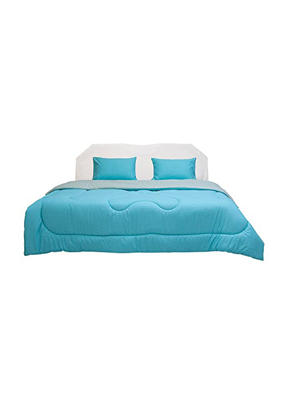 Danube Home 3-Piece Urbane Reversible Comforter Set, Single, Blue