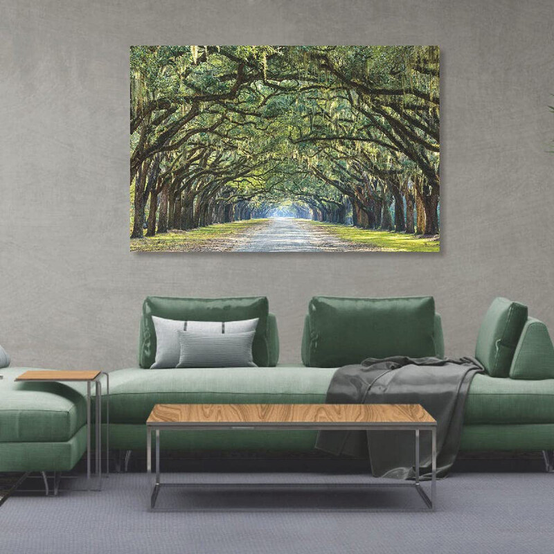 

Danube Home Diana Jungle Path Glass Wall Art, 120 x 80 x 0.4cm, Green
