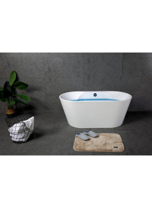 

Milano Crystal Acrylic Freestanding Bathtub with Pop Up Waste, White