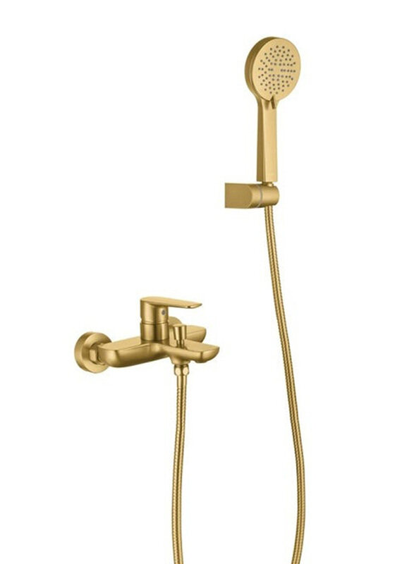 

Danube Home Cali Wall Mounted Bath Shower Mixer Set, Gold