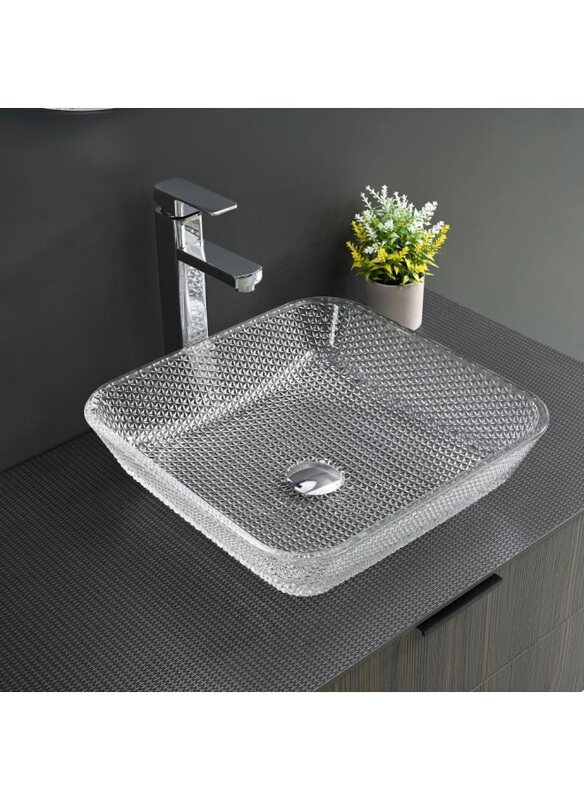 

Danube Home Emerald Crystal Above Counter Basin, Clear