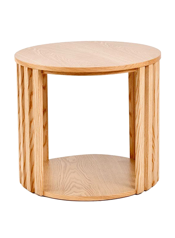 Danube Home Space Saving Ella Round End Table, Ash Veneer/Natural